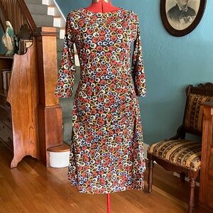 NWOT Effie's Heart Cotton Confident Dress Floral Violas Print Pocket L